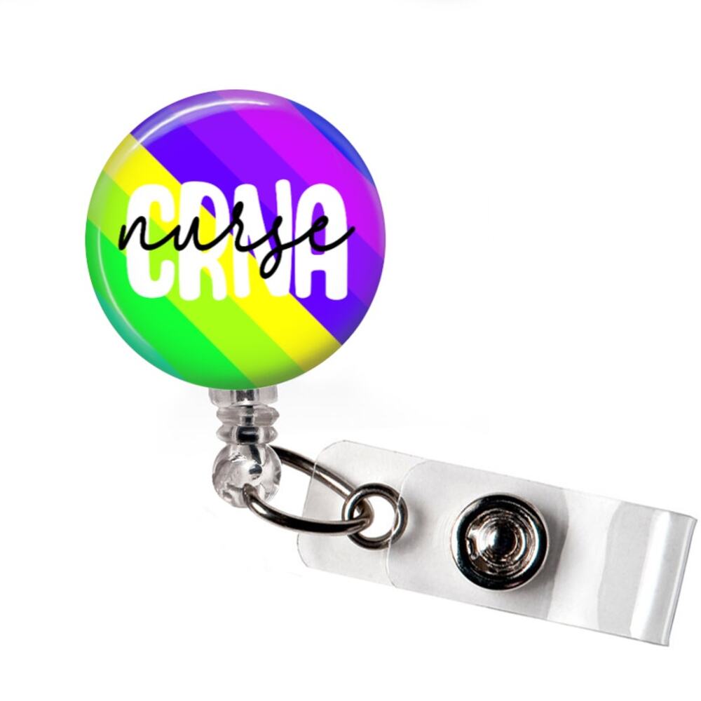 Badge Reel CRNA Certified Registered Nurse Anesthetist Retractable ID Holder